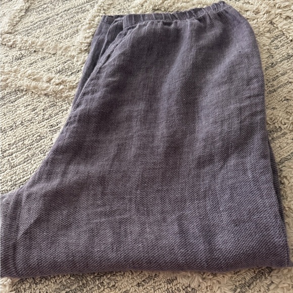 FLAX Linen Wide Leg Crop Pants Size L Comfort - Picture 12 of 13
